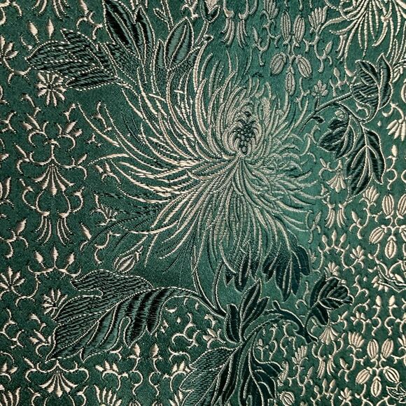 Vintage oriental Green Silk Mandarin Collar Embroidered Jacket XL - Picture 6 of 9